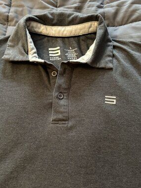 Three Sixty Six Mens Performance Polo Shirt Gray Heather Stretch Golf Size Large